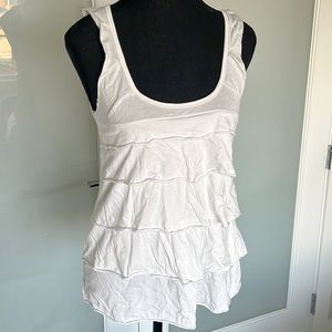 Wilfred, white ruffle tank top, size xxs.